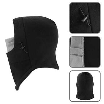Balaclava Ski Mask 2 Pcs - Windproof Warmer Fleece Adjustable Winter Mask for Men Women