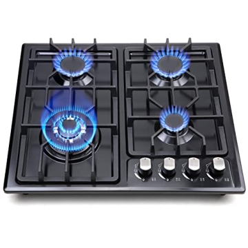 FORIMO 22" Built-In Gas Cooktop - Stainless Steel 4 Burners with Safety Features