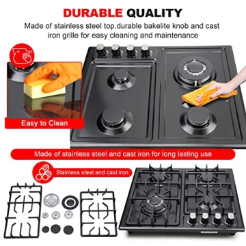 FORIMO 22" Gas Cooktop - 4 Burners with Safety Features