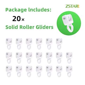 ZSTARR Heavy Duty Gliders for Flexible Curtain Track,Fits I Profile Straight or Curved Track Rail Ro...