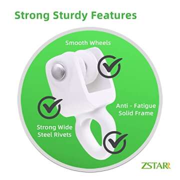 ZSTARR Heavy Duty Gliders for Flexible Curtain Track,Fits I Profile Straight or Curved Track Rail Rod for RV, Shower, Hospital, Window Curtain Hooks and Clips (20 Packs Gliders)