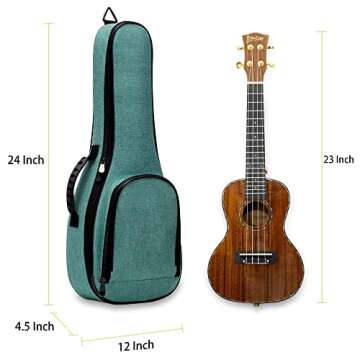 Deviser Ukulele Gig Bag with 12MM Thick Padding Sea Blue
