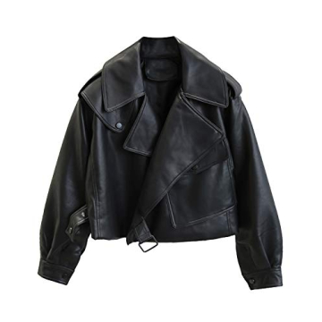 Stylish Asymmetrical Faux Leather Jacket for Women