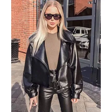 Stylish Asymmetrical Faux Leather Jacket for Women