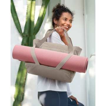 Stylish BAGSMART Tote Bag for Women with Yoga Mat Straps