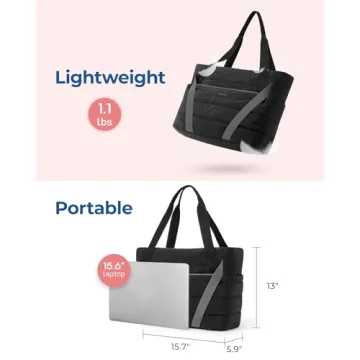 Stylish BAGSMART Tote Bag for Women with Yoga Mat Straps