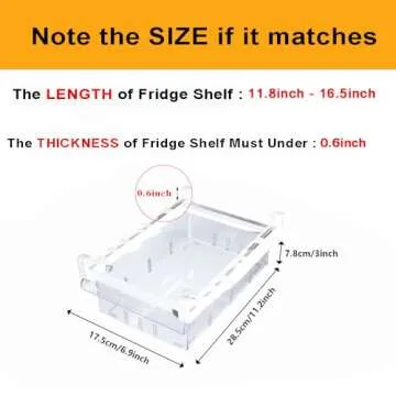 Farochy Refrigerator Organizer Bins - Pull-out Fridge Drawer Set with 2 Mats