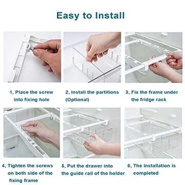 Fridge Drawer Organizer Bins - Farochy 2PCS with Handle