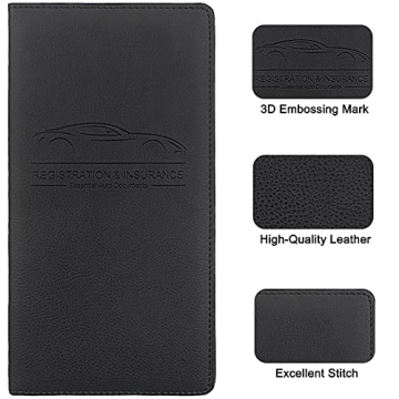 LumiMokki Leather Car Document Holder - Black