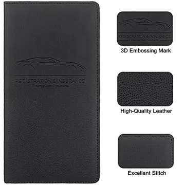 LumiMokki Leather Car Document Holder - Black
