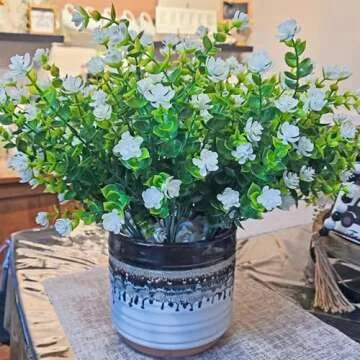 BCBLF Artificial Flowers - 12 Bundles UV Resistant Realistic Decor