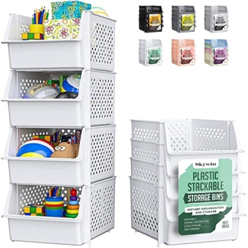 Skywin TidyFriend Stackable Storage Bins for Kitchen and Bathroom