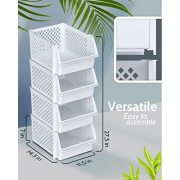 Skywin TidyFriend Stackable Storage Bins for Kitchen and Bathroom