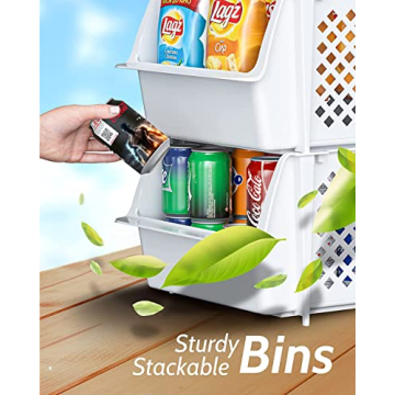 Skywin TidyFriend Stackable Storage Bins for Kitchen and Bathroom