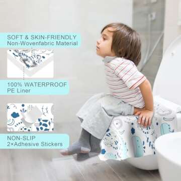 Toilet Seat Covers Disposable, 20 PCS Extra Large Waterproof Toilet Potty Seat Covers for Toddlers, ...