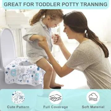 Toilet Seat Covers Disposable, 20 PCS Extra Large Waterproof Toilet Potty Seat Covers for Toddlers, Kids Potty Training, Potable Potty Seat Covers Travel Essentials for Airplane, Public Restroom,Trip