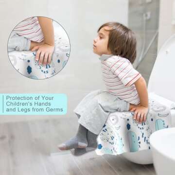 Toilet Seat Covers Disposable, 20 PCS Extra Large Waterproof Toilet Potty Seat Covers for Toddlers, Kids Potty Training, Potable Potty Seat Covers Travel Essentials for Airplane, Public Restroom,Trip