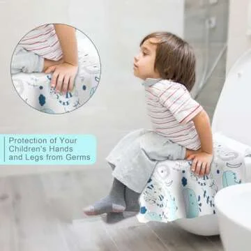 Toilet Seat Covers Disposable, 20 PCS Extra Large Waterproof Toilet Potty Seat Covers for Toddlers, Kids Potty Training, Potable Potty Seat Covers Travel Essentials for Airplane, Public Restroom,Trip