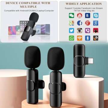 GOGARA Wireless Lavalier Microphone for iPhone 15 16