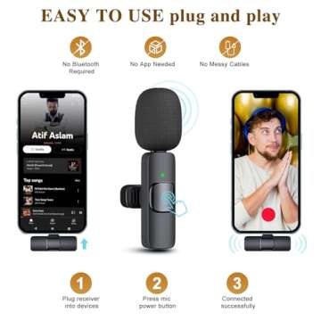 GOGARA Wireless Lavalier Microphone for iPhone 15 16