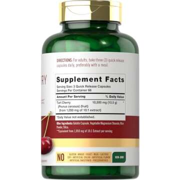 Carlyle Tart Cherry Capsules | 10,500mg | 200 Pills | Max Potency | Non-GMO, Gluten Free | Tart Cherry Juice Extract