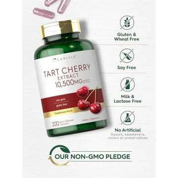 Carlyle Tart Cherry Capsules | 10,500mg | 200 Pills | Max Potency | Non-GMO, Gluten Free | Tart Cherry Juice Extract