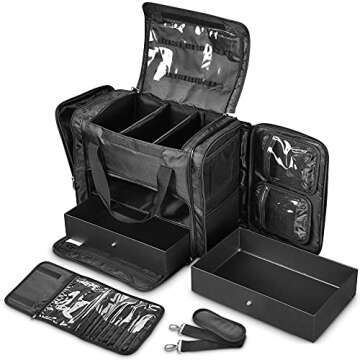 BYOOTIQUE Pro Black Makeup Train Bag - Perfect for Makeup Artists & Beauty Lovers