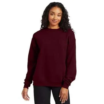 Hanes Men's EcoSmart Sweatshirt in Maroon - Comfortable & Sustainable