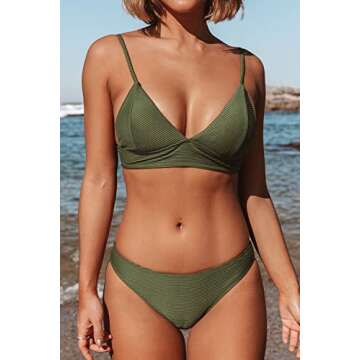 CUPSHE Women's Army Green Bikini Triangle Bathing Suit