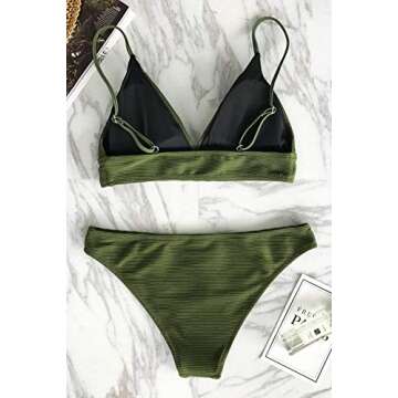CUPSHE Women's Army Green Bikini Triangle Bathing Suit