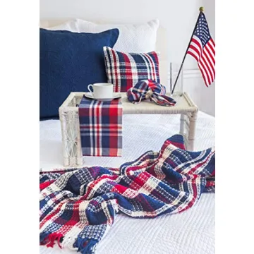 C&F Home Harbor Plaid Patriotic Table Runner for Holidays