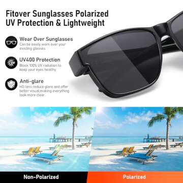 GEGURI Polarized Sunglasses Fit Over Glasses for Men Women