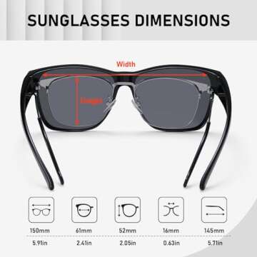 GEGURI Polarized Sunglasses Fit Over Glasses for Men Women