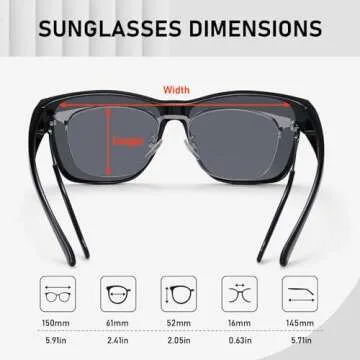 GEGURI Polarized Sunglasses Fit Over Glasses for Men Women