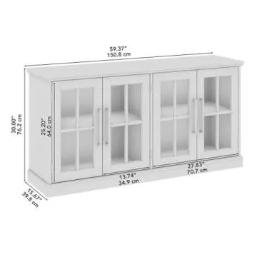 Bush Furniture Westbrook 60W TV Stand for 75 Inch TV in Vintage Black/Restored Tan Hickory | Living Room Entertainment Center with Storage