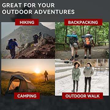 Socks Daze Black Merino Wool Hiking Socks Mens Size 10-13, Ladies Autumn Long Fuzzy Padded Anti-Blister Bike Trail Wool Socks Women Plus Size, Large, 4 Pairs Black