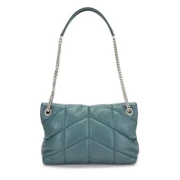 Yves Saint Laurent, Pre-Loved Blue Calfskin Puffer Chain Shoulder Bag Small, Blue