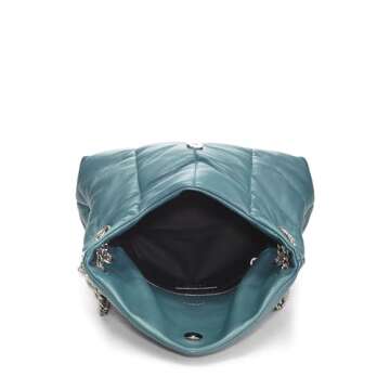 Yves Saint Laurent, Pre-Loved Blue Calfskin Puffer Chain Shoulder Bag Small, Blue