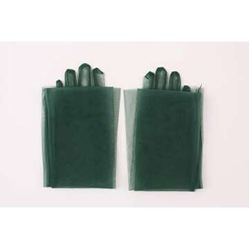 QRBTSCL Women's Wedding Bridal Mesh Tulle Gloves Long Opera Costume Party Gloves 27" Elbow Length Sheer Gloves Yellow