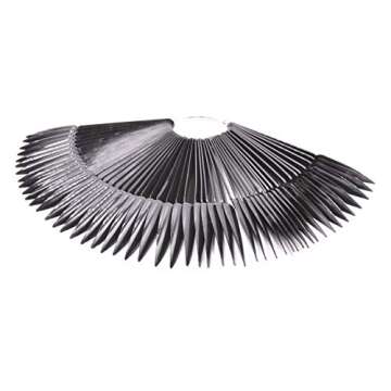 Aliotech 2 sets 100 Tips Fan Shape Plastic Nail Art Tips Display Polish board Display Practice Stick...