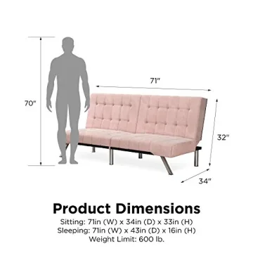 Stylish DHP Emily Futon Sofa Bed for Modern Living