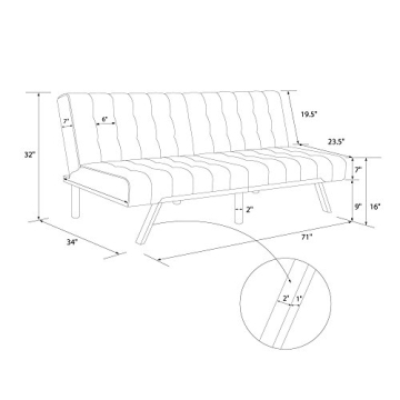 Stylish DHP Emily Futon Sofa Bed for Modern Living