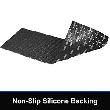 Fovlaurs Bambo Bath Mat Bathroom Runner Long Large Rugs Floor Wood Shower Bathtub Waterproof Non Slip Accessories 16x48 Inch Easy to Clean,Black,1 pc