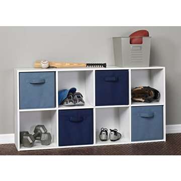 ClosetMaid Cubeicals 8 Cube Storage Shelf Organizer Bookshelf Stackable, Vertical or Horizontal, Easy Assembly, Wood, White