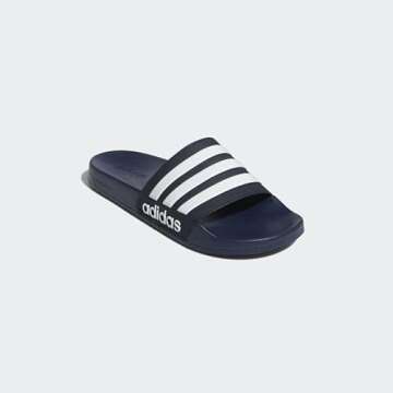 adidas Men's Adilette Shower Slides Collegiate Navy/White/Collegiate Navy 10