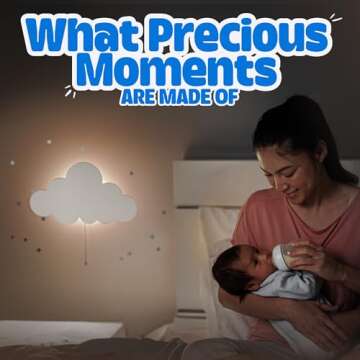 Cloud Light - Floating Cloud Wall Lamp For Nursery | Cute Baby Night Light | Battery Operated Clouds