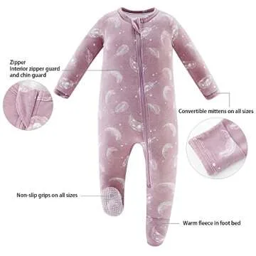 Owlivia Rayon Bamboo Footie Pajamas for Babies