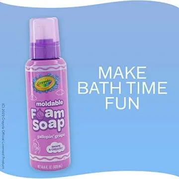 Crayola Moldable Foam Bath Soap 10oz. - Purple Gallopin' Grape Scented Bath Foam for Kids