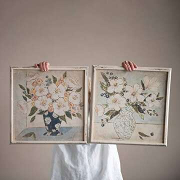 Creative Co-Op Floral Wood Wall Art for Any Room