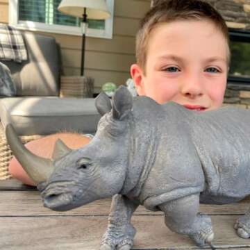 Safari Ltd. White Rhino Figurine - Detailed 12.5" Plastic Model Figure - Fun Educational Toy for Boy...